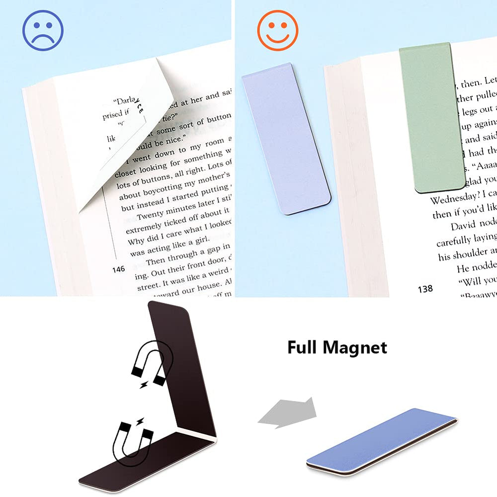 12 Pack Magnetic Bookmark, Book Marker Clip for Teachers, Students, Book Lovers, Printing on 2 Side
