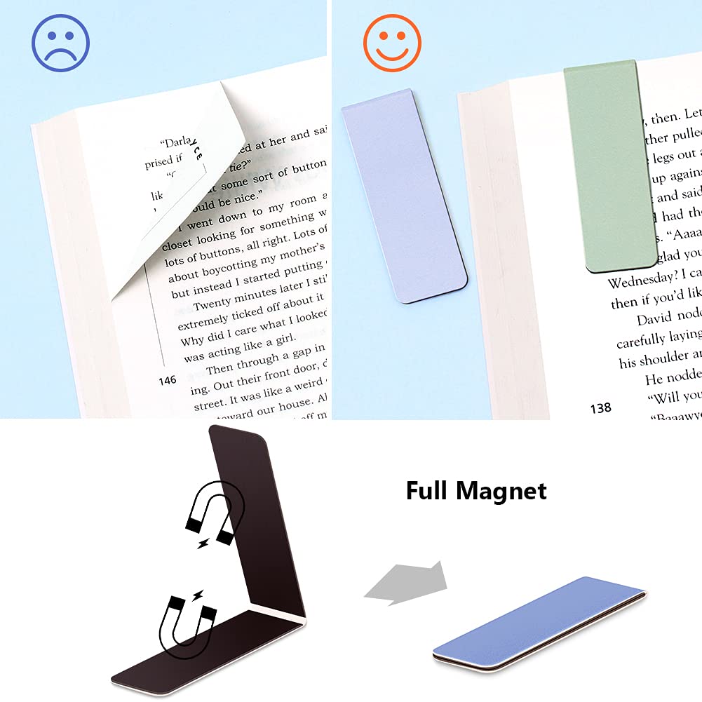 12 Pack Magnetic Bookmark, Book Marker Clip for Teachers, Students, Book Lovers, Printing on 2 Side