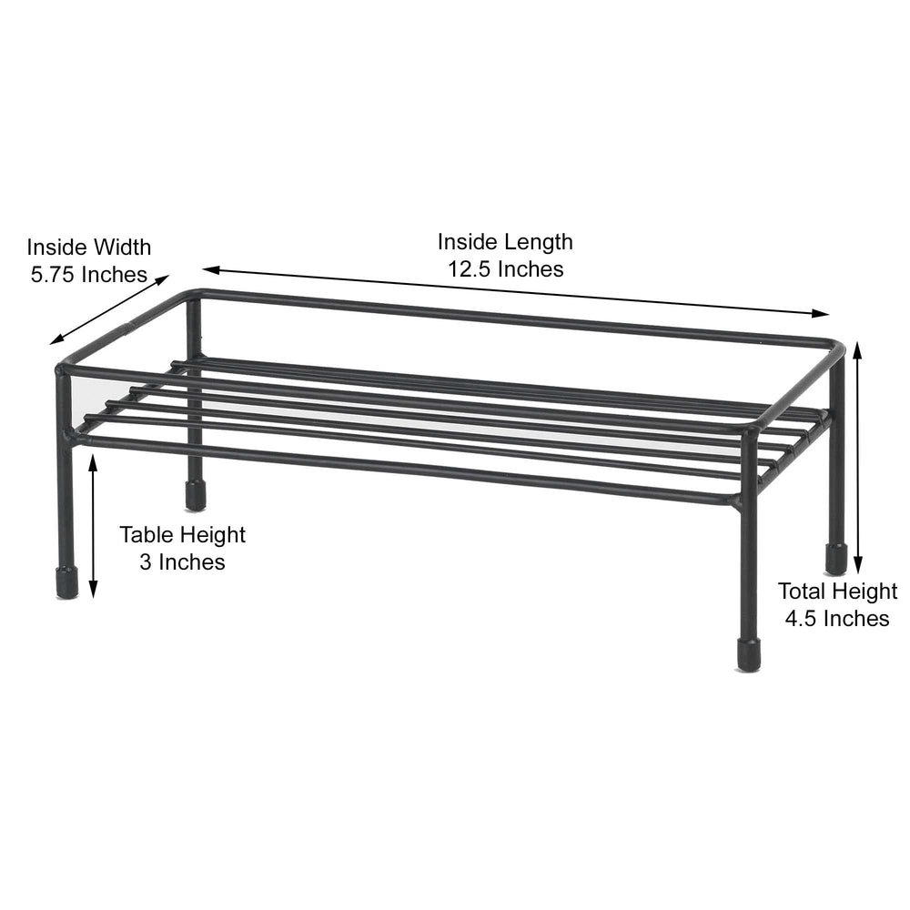 PetRageous 81030 Gizmo's Set The Table Steel Frame Dog Feeder, 3-Inch Tall Dining Table by 13-Inch Long and 5.75-Inch Wide, Holds Two 5.5-Inch Diameter Bowls, for Small and Medium Dogs and Cats, Black