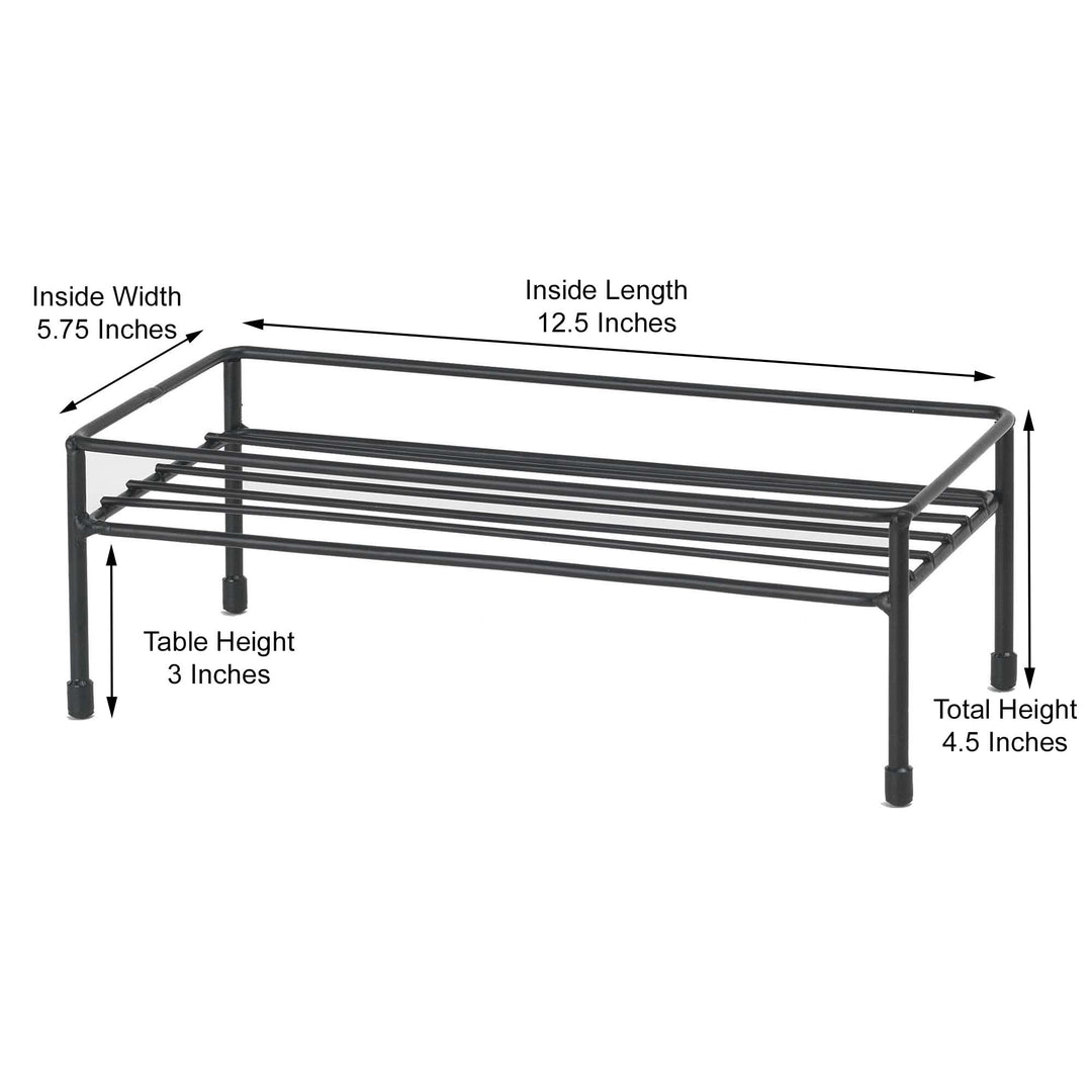 PetRageous 81030 Gizmo&#39;s Set The Table Steel Frame Dog Feeder, 3-Inch Tall Dining Table by 13-Inch Long and 5.75-Inch Wide, Holds Two 5.5-Inch Diameter Bowls, for Small and Medium Dogs and Cats, Black