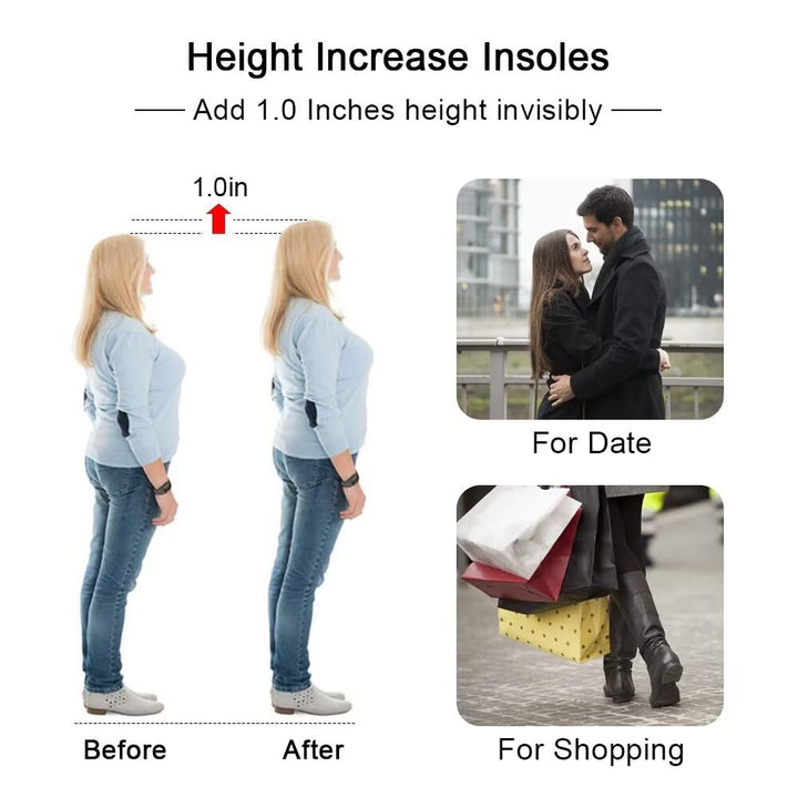 Dr.Foot Height Increase Insoles, Heel Cushion Inserts, 
