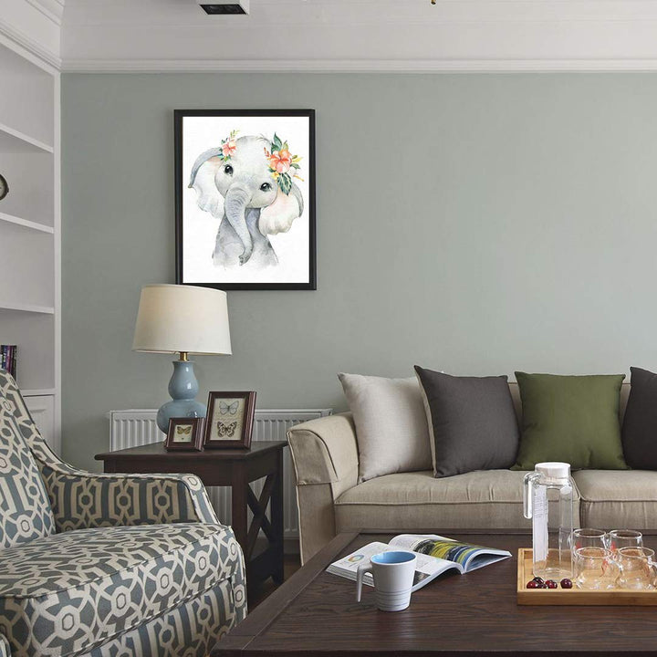 Elephant Paint by Number Kits for Adults Kids Baby Elephant Paint by Numbers DIY Painting Elephant Baby Acrylic Painting Kits Animals DIY Canvas Painting by Number Home Wall Decor 16x20In