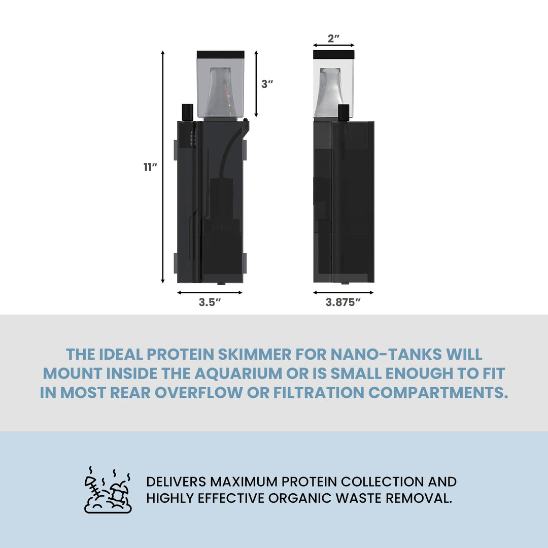 AQUATICLIFE 115 Mini Internal Protein Skimmer/Filter for Saltwater Aquariums, 30 Gallon, Perfect for Small, Nano Tanks