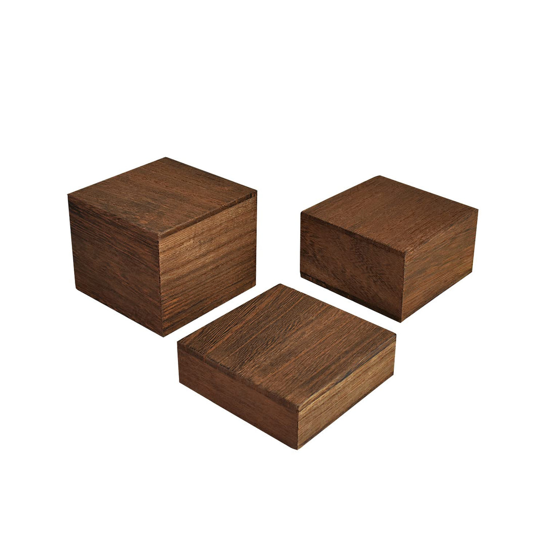 MOOCA Customizable Wooden Display Risers Set - 3 Differ