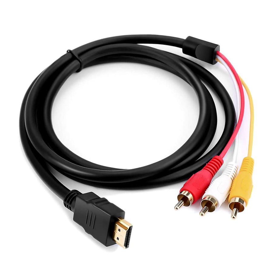 Marmoin HDMI to RCA Cable, 1080P 5ft HDMI Male to 3-RCA