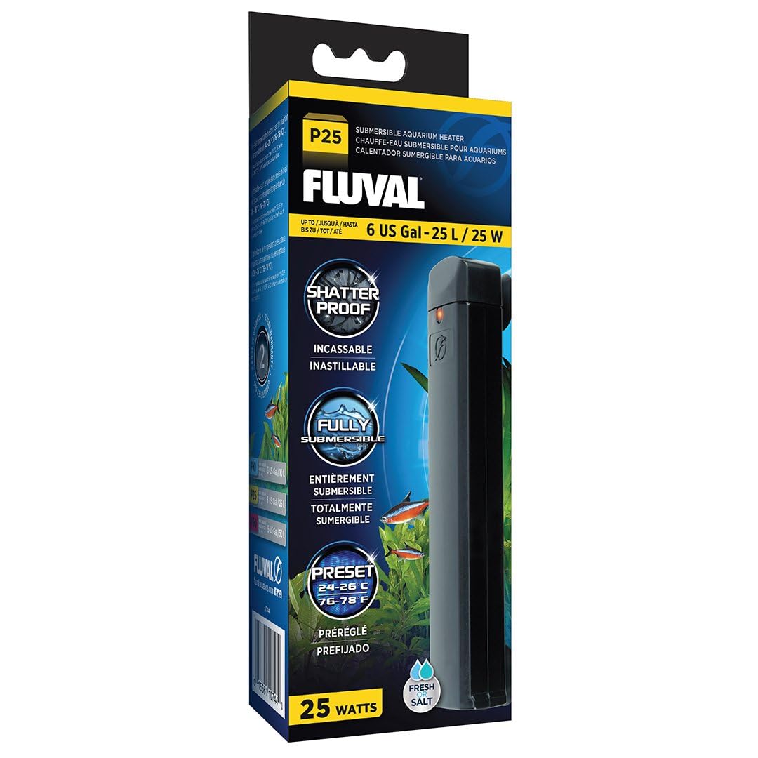 P25 Submersible Aquarium Heater for Up to 6 Gallons, 25 Watts