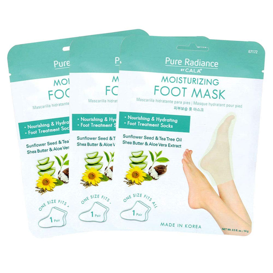 Pure Radiance Moisturizing Foot Masks Pack of 3 Foot Treatment Socks