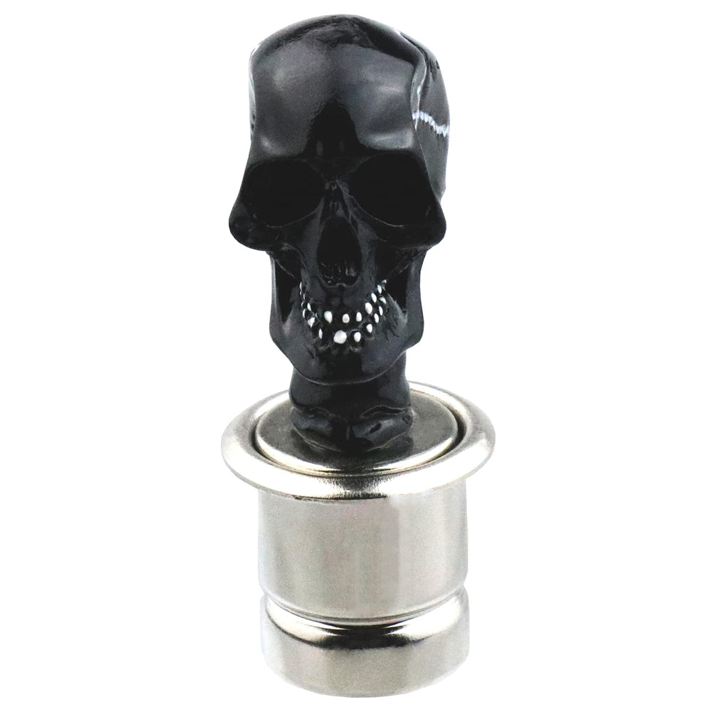 Car Automatic Skull Cigarette Lighters Push Button Plug Replace Accessories Lighter Suitable Fit Most Vehicles (Black)
