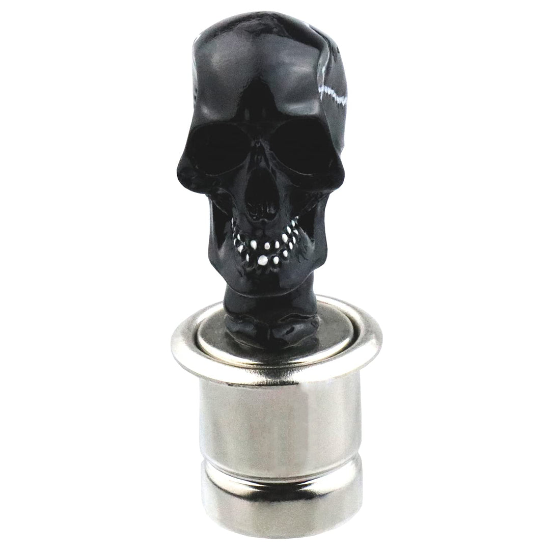 Car Automatic Skull Cigarette Lighters Push Button Plug Replace Accessories Lighter Suitable Fit Most Vehicles (Black)
