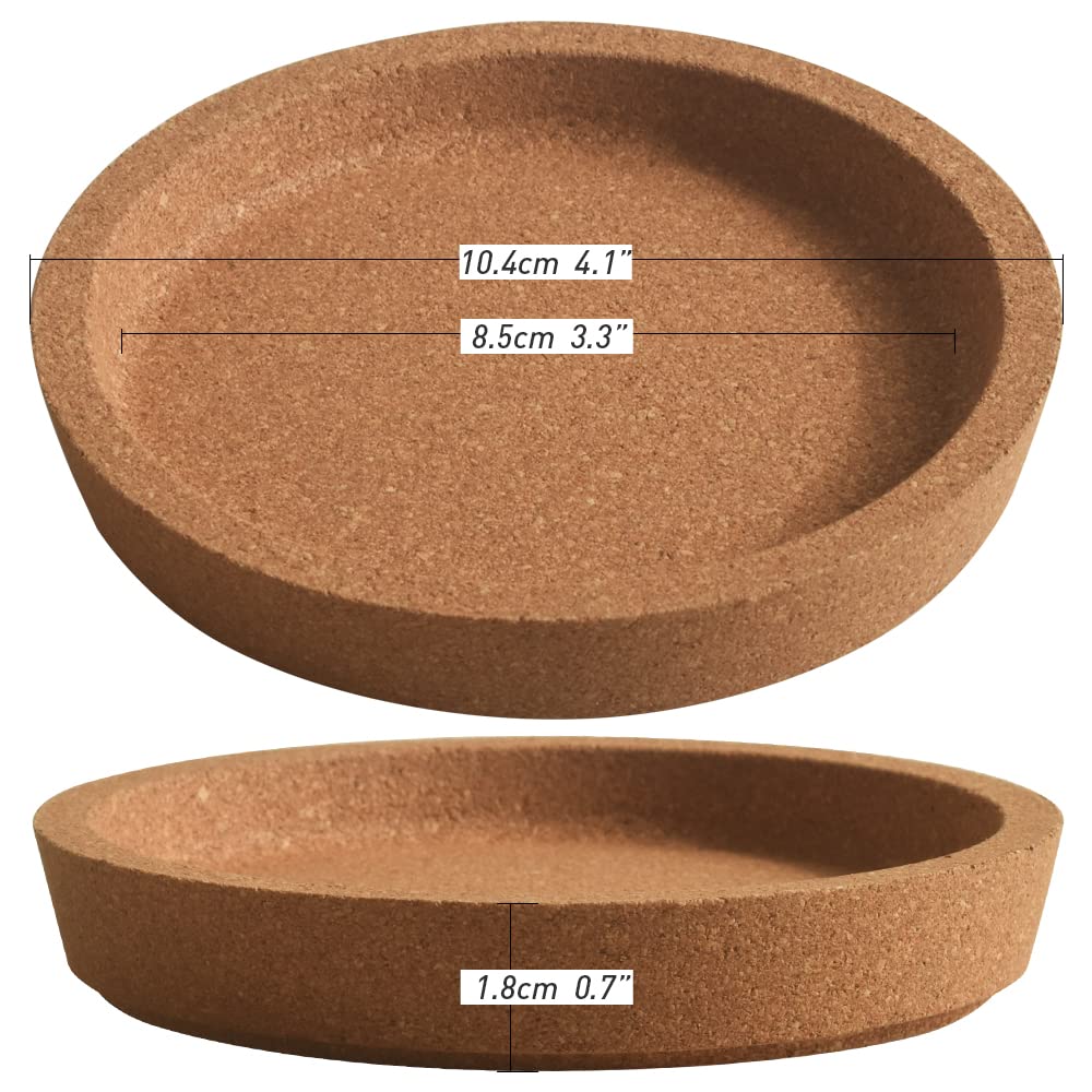 Cork Coasters, Etra Thick with Rising Rim Reusable Absorbent Cup Coaster, Stackable, Pack of 4