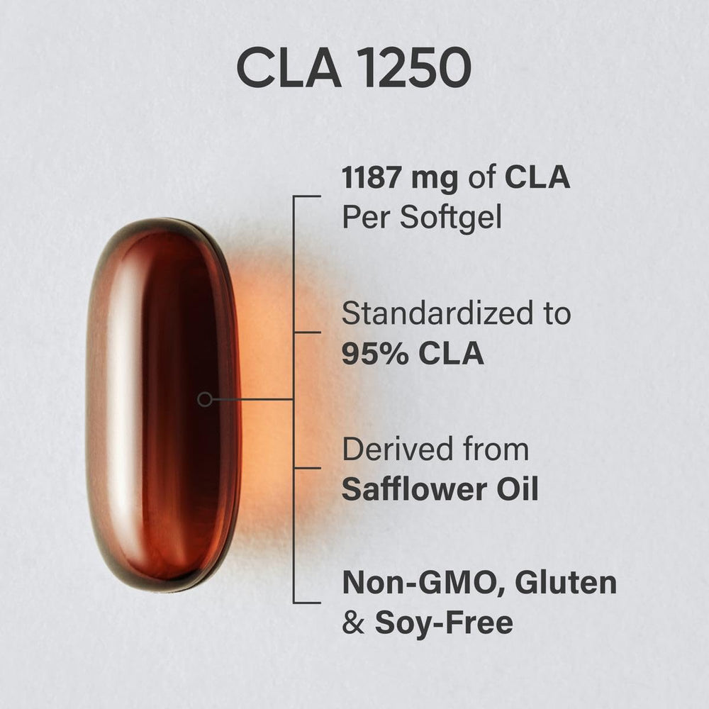 CLA - 1250mg with Active Conjugated Linoleic Acid for Men and Women | Non-GMO, Soy & Gluten Free - 95% (180 Softgels)…