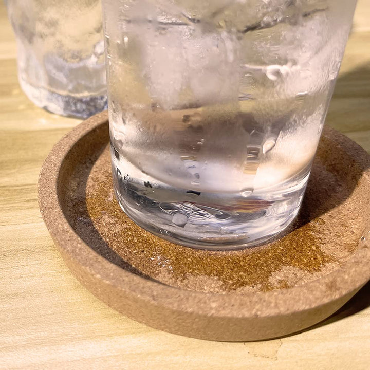 Cork Coasters, Etra Thick with Rising Rim Reusable Absorbent Cup Coaster, Stackable, Pack of 4