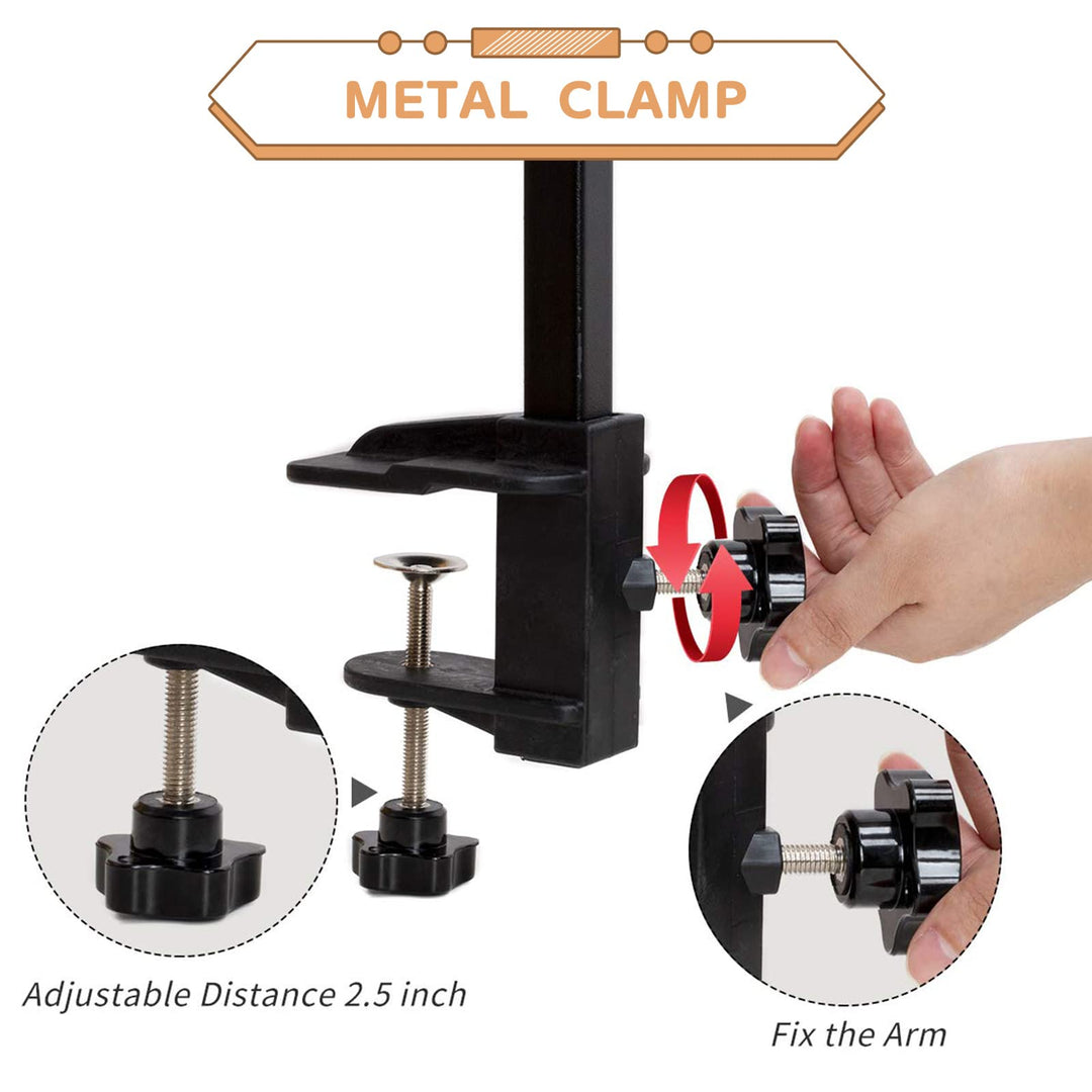 Dog Grooming Arm - 35 Dog Grooming Table Arm with Clamp and Post, Loop Noose, No Sit Haunch Holder Grooming Restraint for Small &amp; Medium Dogs