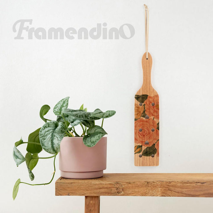 , 13 Inch Bamboo Paddle Lightweight Wooden Paddle with Airflow Holes