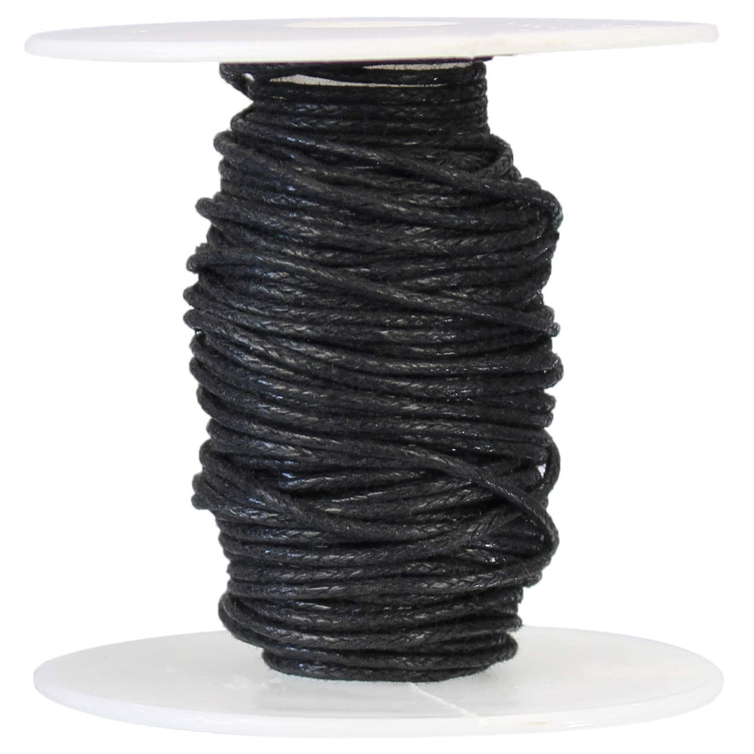 30 Feet - 1mm Waxed Cotton Cord - Black - Crafts Beading Jewelry Necklaces Macramé