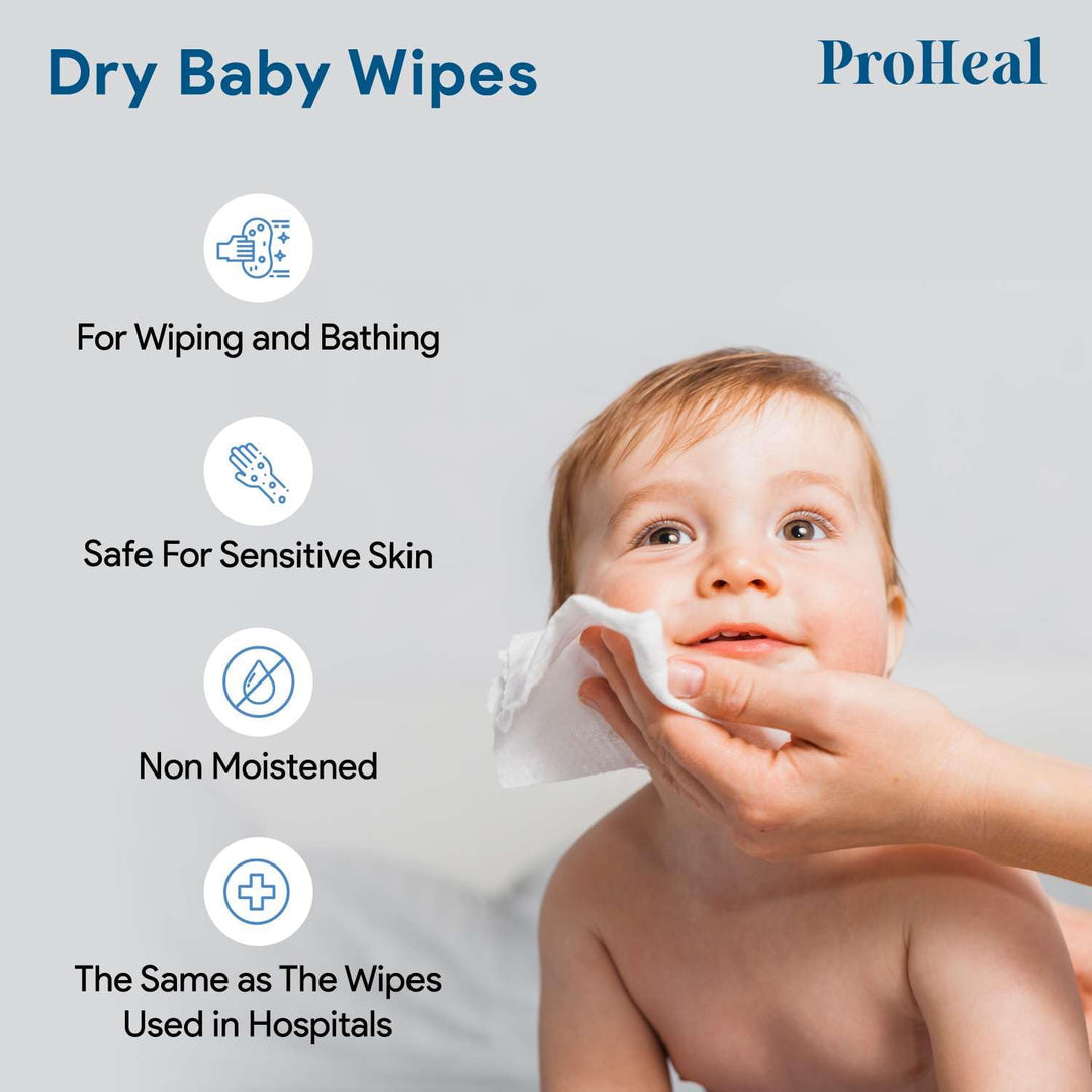 Disposable Dry Wipes for Baby and Adults, 60 Count (2 P