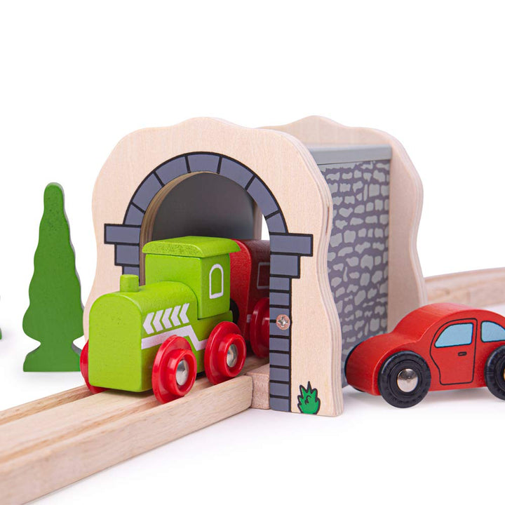 Grey Stone Tunnel - Other Major Wooden Rail Brands are Compatible