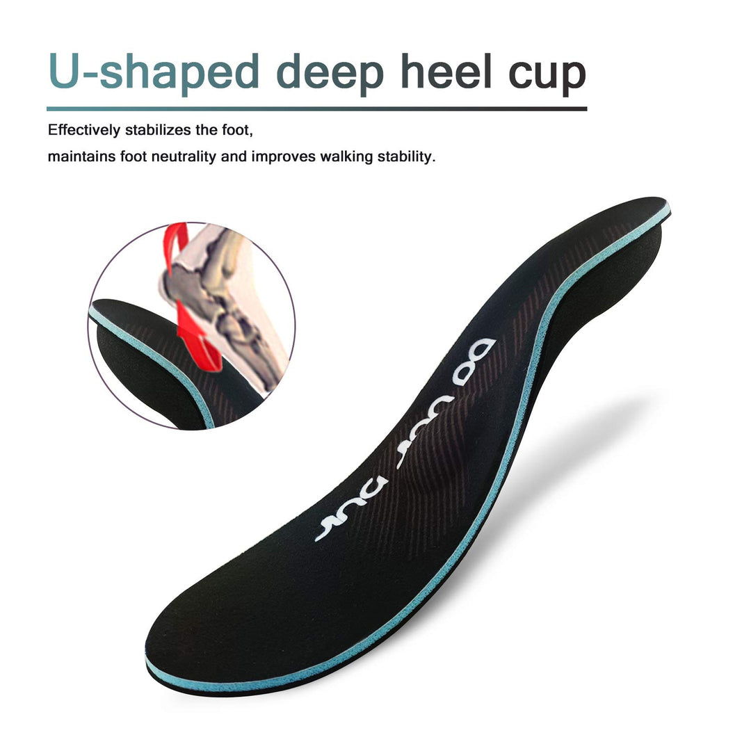 Severe Flat Feet Arch Support Insoles- Firm Arch Supports Orthotics Inserts Relieve Plantar Fasciitis, Over Pronation, Fallen Arch, Metatarsalgia, Foot Pain - Shoe Insoles for Men and Women