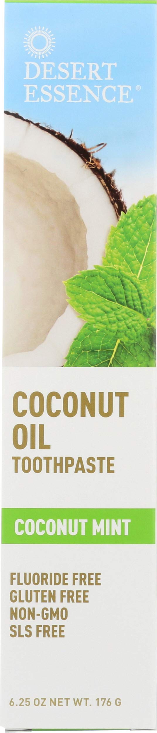 Desert Essence Toothpaste, Coconut Oil Mint, 6.25 Ounce