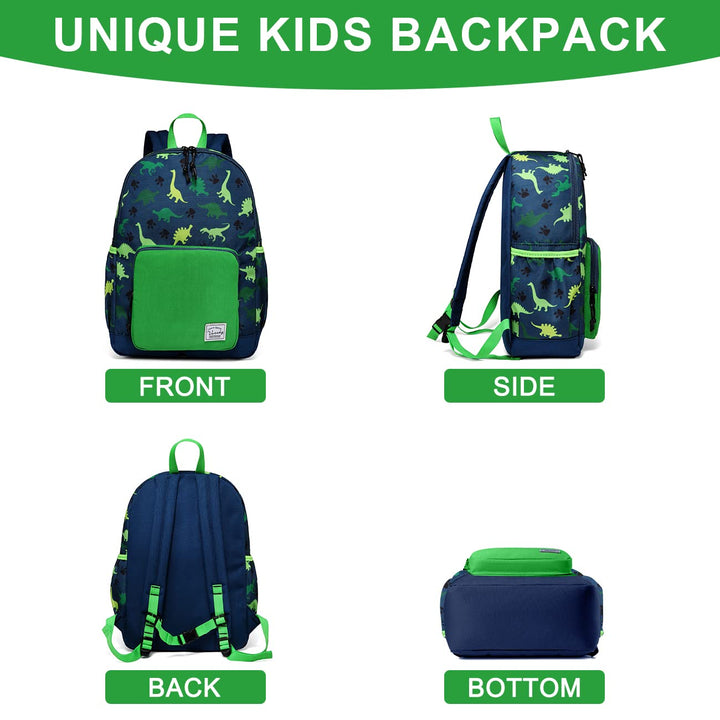 Toddler Kids Backpack for Boys, Cute Lightweight Water Resistant Preschool Backpack for Children Kindergarten Bookbag Dinosaur