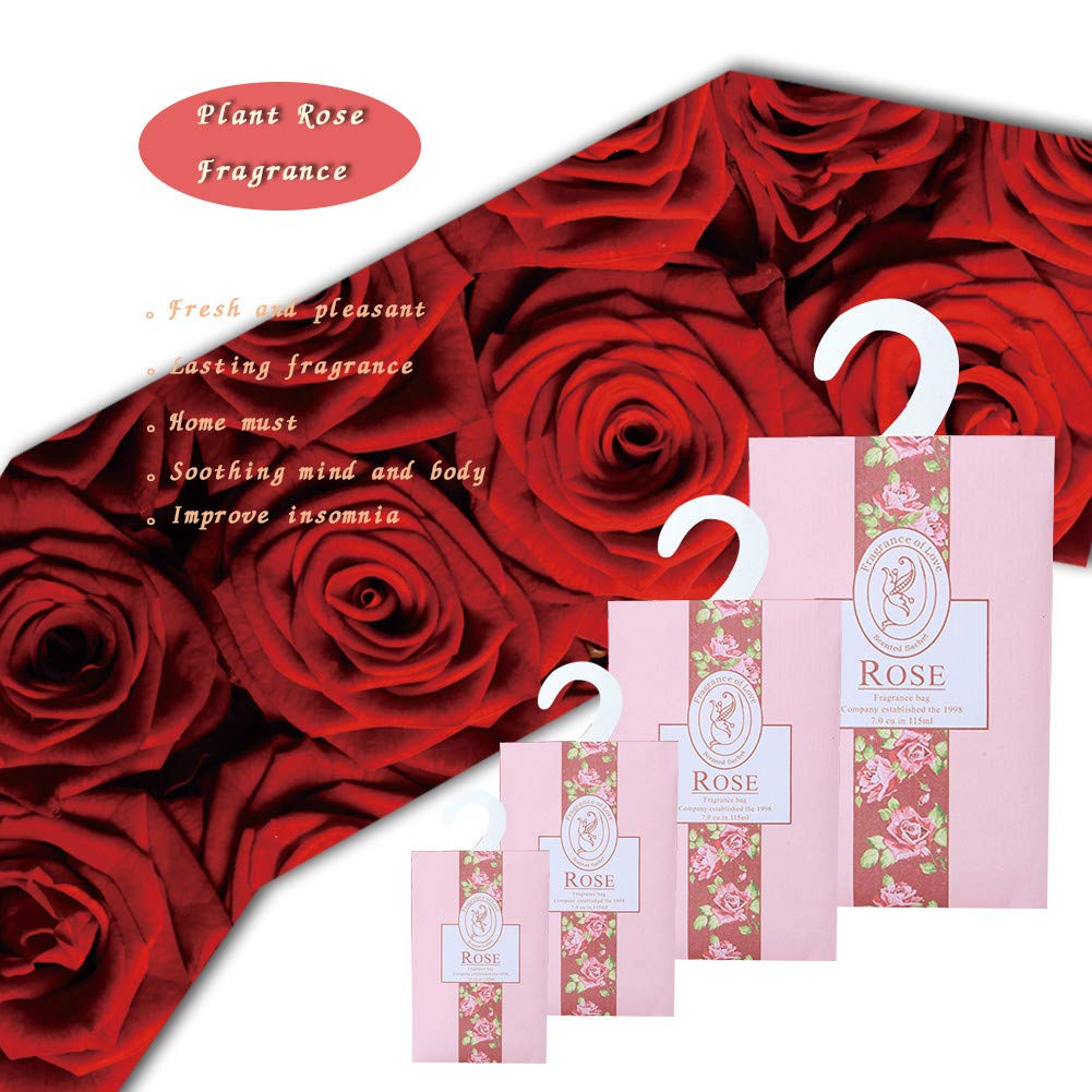 16Packs Lavender &amp; Rose Closet Air Freshener Deodorizer Scented Sachets Bags for Drawer Closets, Wardrobes and Bedrooms, Car Scent (Lavender + Rose)