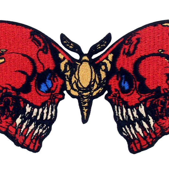 ZEGINs The Bleeding Skull Butterfly Patch Embroidered A