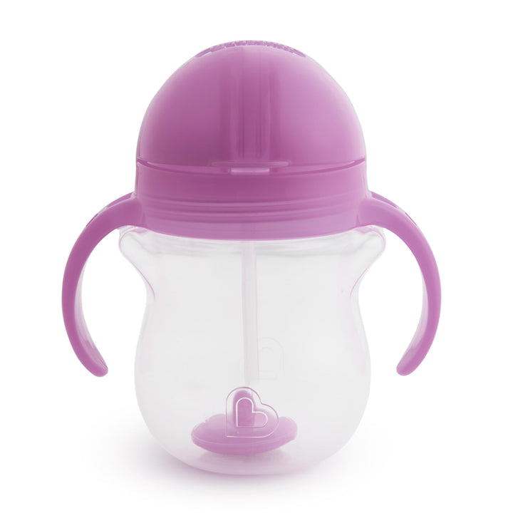 Munchkin® Any Angle™ Sippy Cup for Toddlers, Weighted Straw Trainer Cup with Click Lock™ Lid, 7 Ounce, Orange