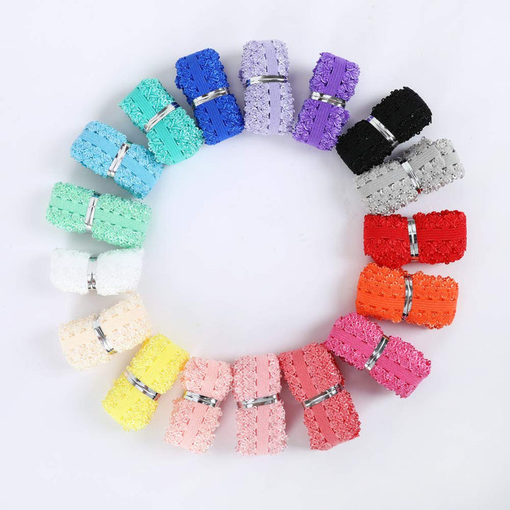 Picot Elastic Ribbon 16 Yards 3/4 inch Colorful Stretch Lace Trim for Panties Soft Baby Elastic Headbands for Sewing Lingerie Elastic for DIY Crafts