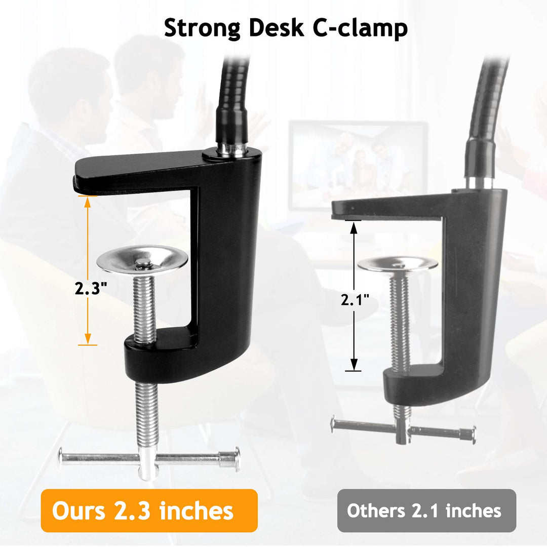 25 Inch Webcam Stand - Enhanced Desk Jaw Clamp with Flexible Gooseneck Stand for Logitech Webcam C920,C922,C922x,C930,C615,C925e,Brio 4K AMWS02