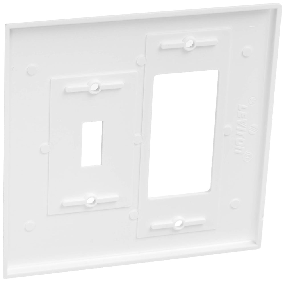 88605 2-Gang 1-Toggle 1-Decora/GFCI Device Combination Wallplate, Oversized, Thermoset, Device Mount, White