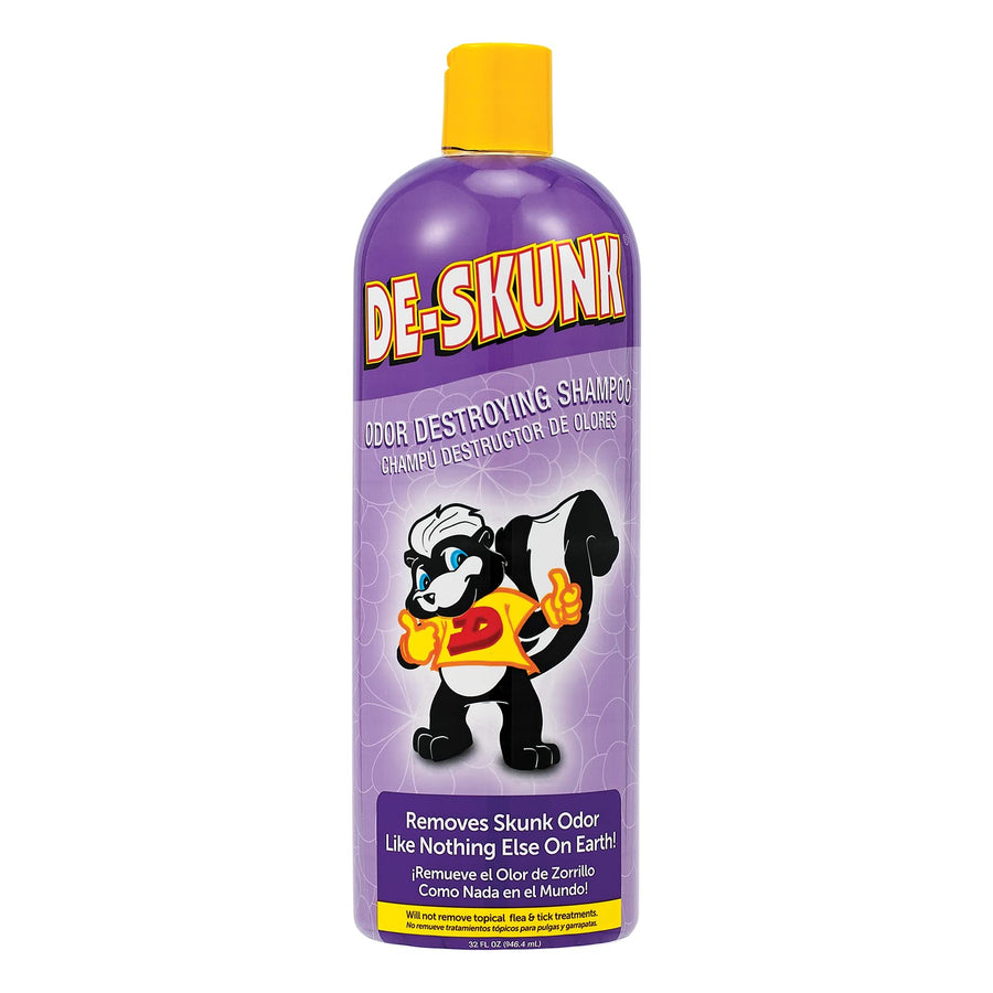 Odor Destroying Shampoo for Dogs, 32 oz. – Formulated with Powerful De-Greasers, Skunk Odor Remover for Pets, Carpet, Furniture and More – Removes Skunk Smell Fast