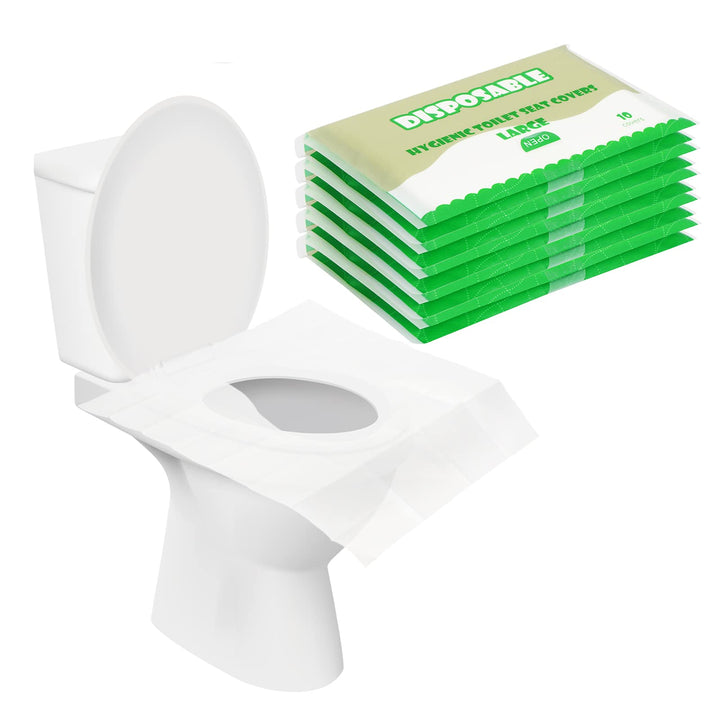50 Pack Toilet Seat Covers Paper Flushable,Travel Disposable Flushable Paper Toilet Seat Covers for Adults and Kids Potty Training in Public Restrooms,Airplane,Camping(L,56x42cm,22x16.5 inch)