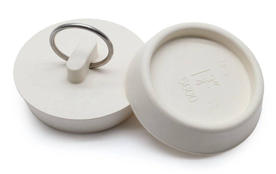 2Pcs Rubber Drain Stopper Fits 1-3/4 Inch to 1-7/8 Inch, Bathtub Drain Plug with Hanging Ring, Bathtub Stopper Plug for Kitchen and Bathroom, White