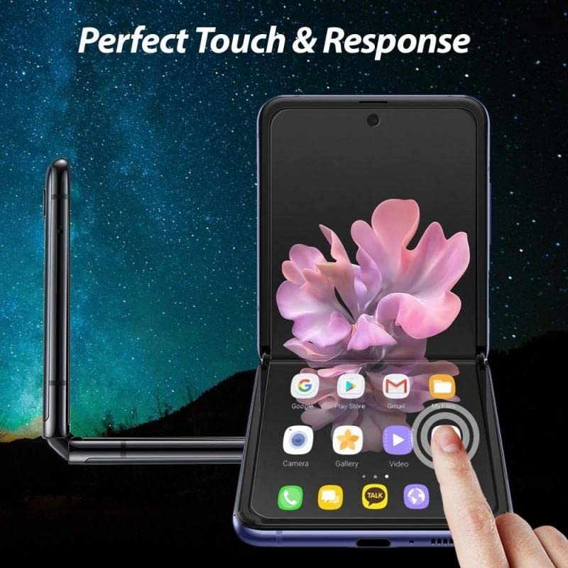 WHITESTONE [1SET 4PCS] for Samsung Galaxy Z Flip 3 Premium Film Screen Protector Anti-Shock,HD Clear,Self Healing EPU Film for Galaxy Z Flip 3