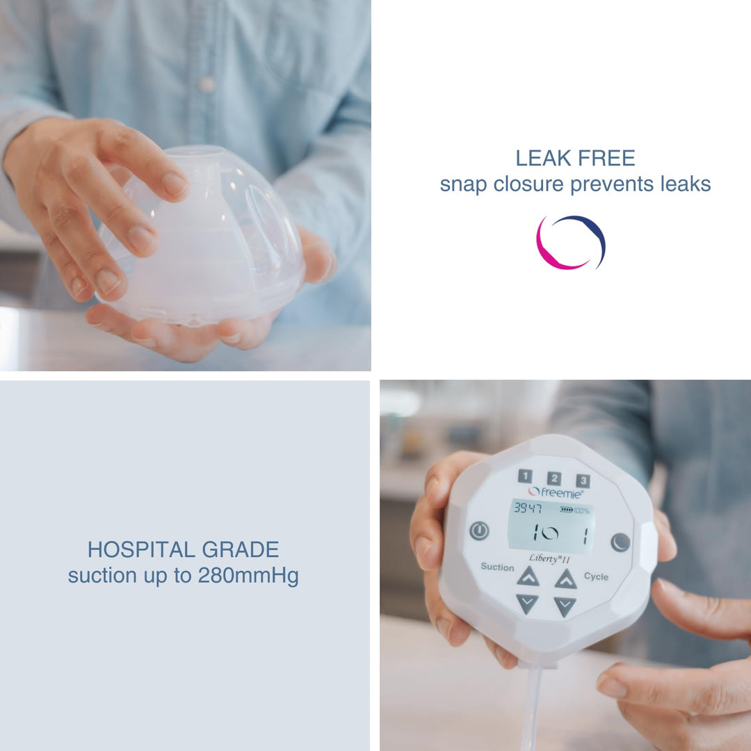 Liberty II Deluxe Hands-Free Wearable Breast Pump System for Discreet Pumping | Quiet Rechargeable Mobile Breast Pump | Ultra-Lightweight in-Bra Cups, 25mm &amp; 28mm Breast Flanges Included