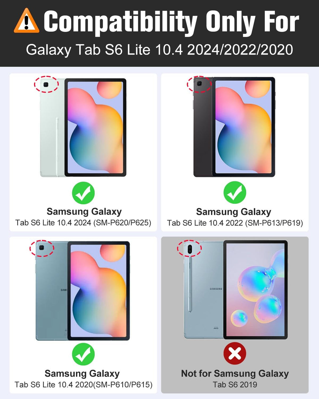 Case for Samsung Galaxy Tab S6 Lite 10.4 Inch 2024/2022/2020,9H Clear HD Built-in Screen Protector Full-Body Military-Grade Trifold Stand Cover with Auto Sleep/Wake &amp; Pencil Holder, Sky Blue