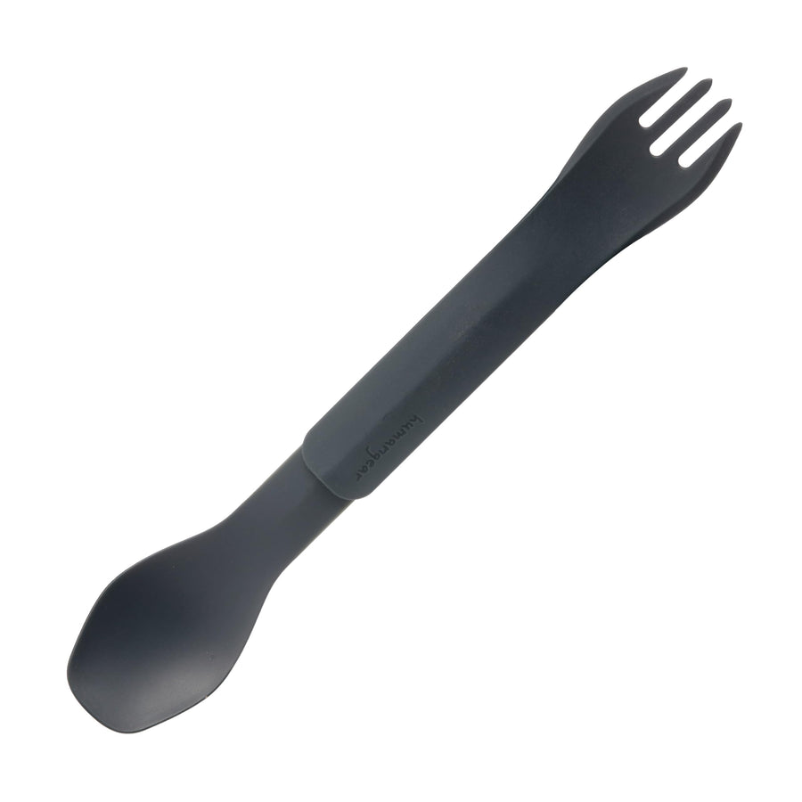 GoBites Duo | Travel & Camping Utensils | Portable & Convertible Dining Ware | Multi-Functional Spork, Gray