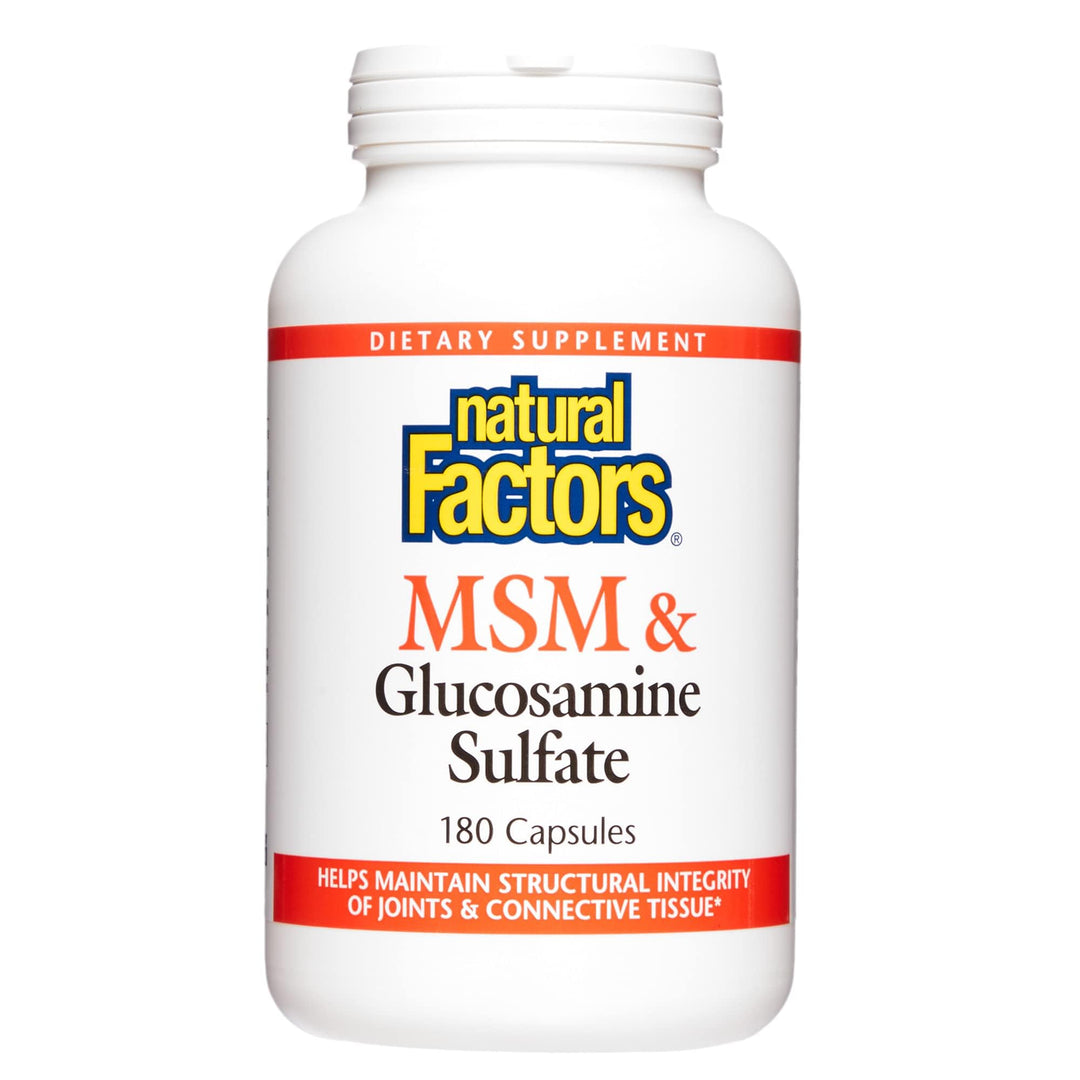 Natural Factors MSM & Glucosamine Sulfate, 180 Caps