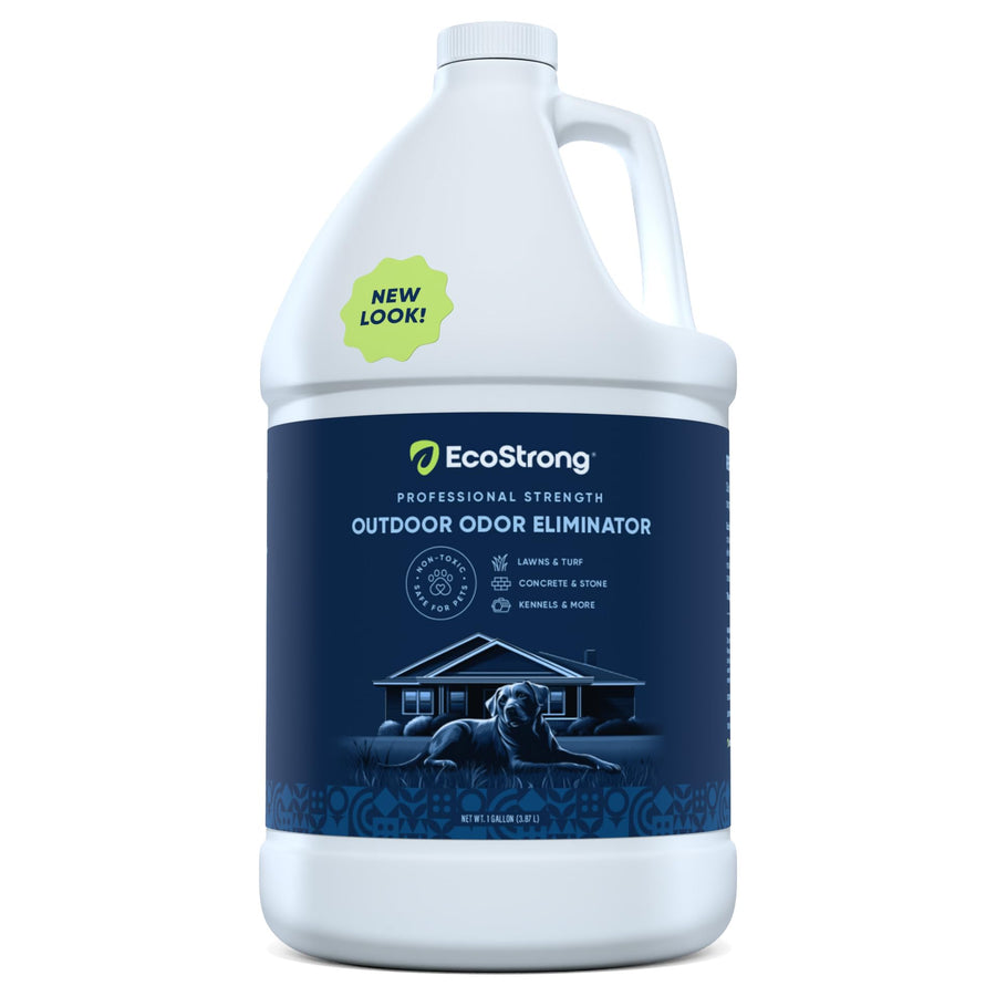 Outdoor Odor Eliminator Outside Dog Urine Enzyme Cleaner Powerful Pet, Cat, Animal Scent Deodorizer | Professional Strength for Yard, Turf, Kennels, Patios, Decks (128 OZ)