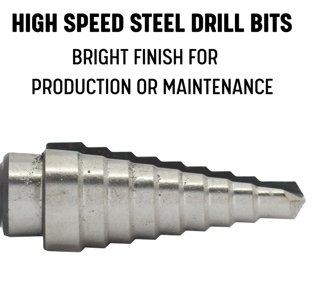 Drill Bit America #2 (3/16 - 1/2 x 1/16) High Speed Steel Step Drill Bit with Quick Change Hex Shank, VACHEX Series
