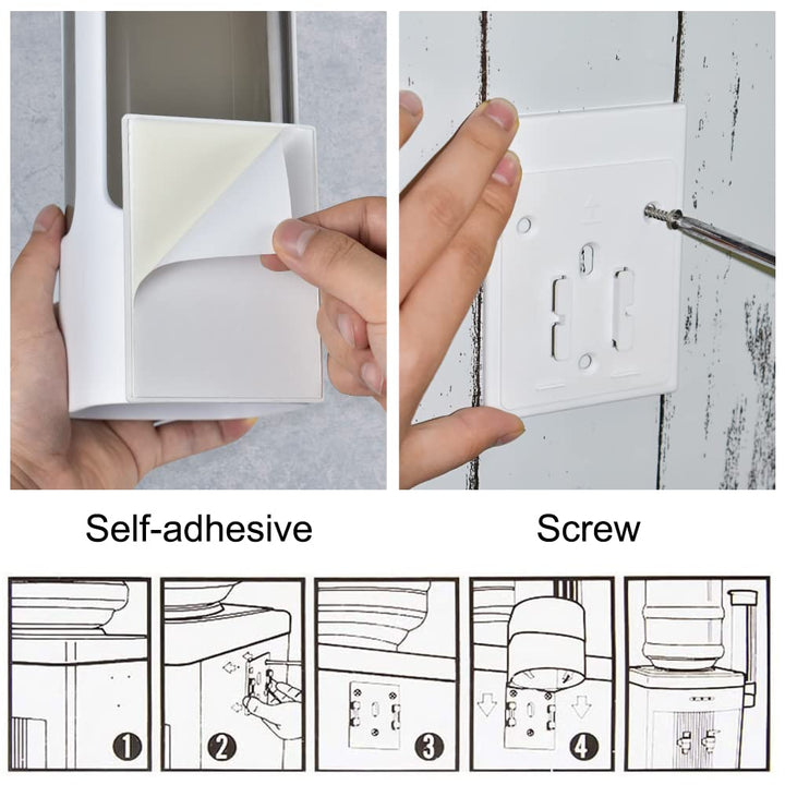 Wall Mount Paper Cup Dispenser, Pull Type Cup Holder Fit 3oz - 5oz Disposable Small Cups, Bathroom Cup Dispenser for Home Hospital Office Gym (White)