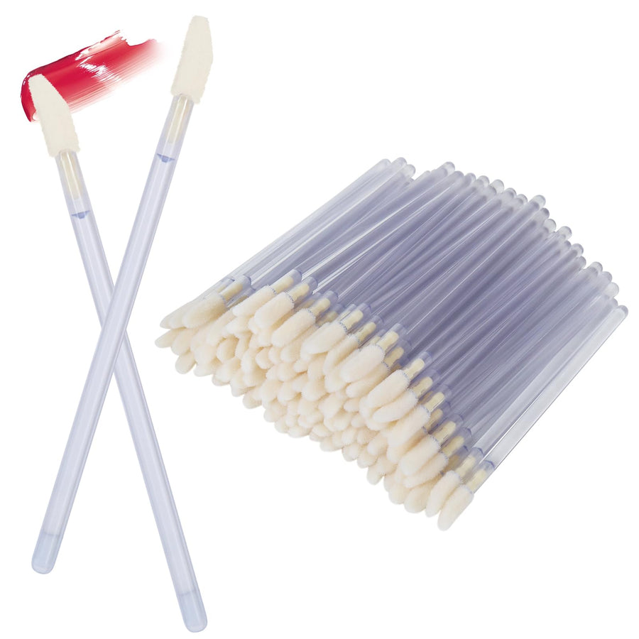 Disposable MakeUp Lip Brush Lipstick Gloss Wands Applicator Perfect Make Up Tool (100pcs clear)