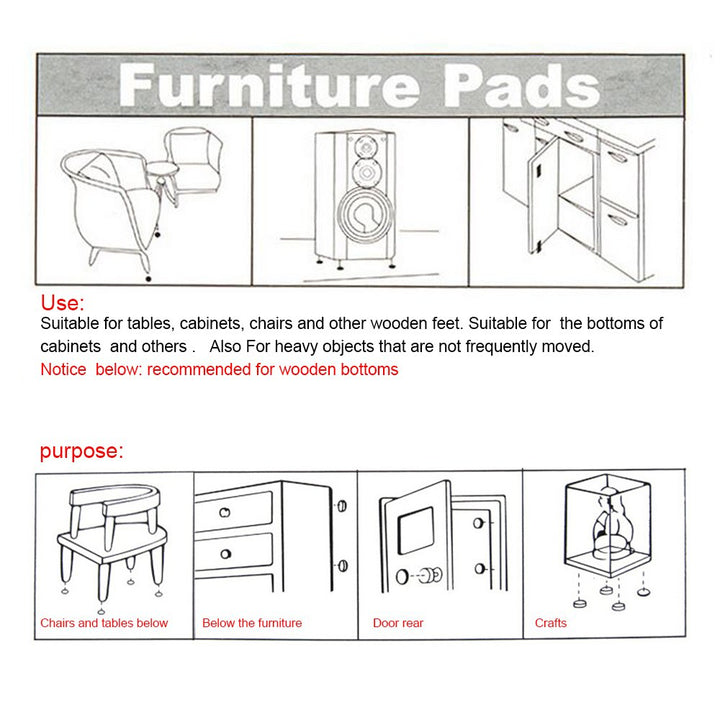 Office Chair Pad DIY Nail-on Anti-Sliding Round Heavy Pad Duty for Wooden Furniture Chair Tables Leg (0.79inch)