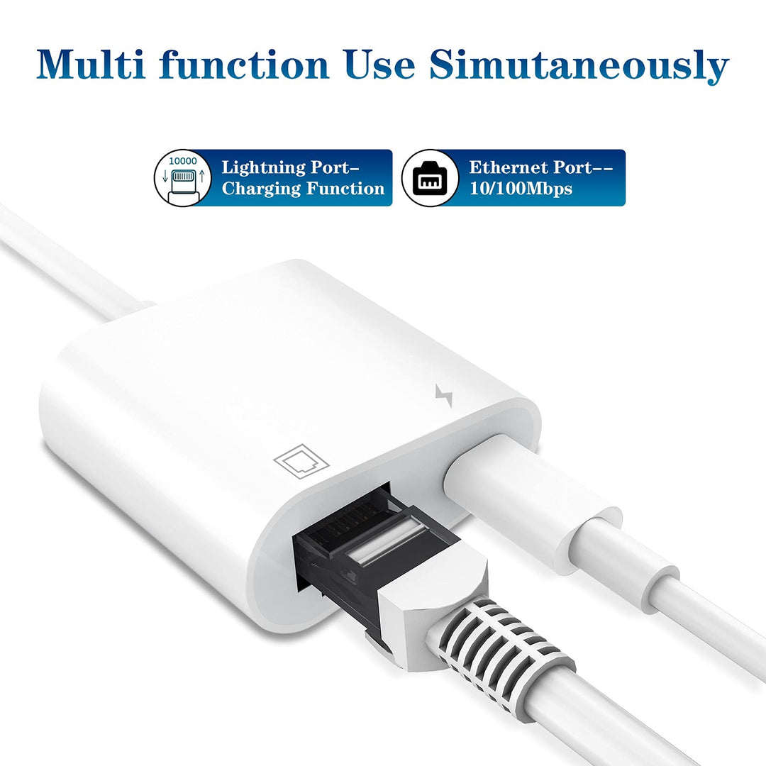 Lightning to Ethernet Adapter, [Apple MFi Certified] 2 
