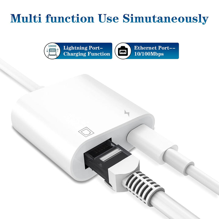 Lightning to Ethernet Adapter, [Apple MFi Certified] 2 