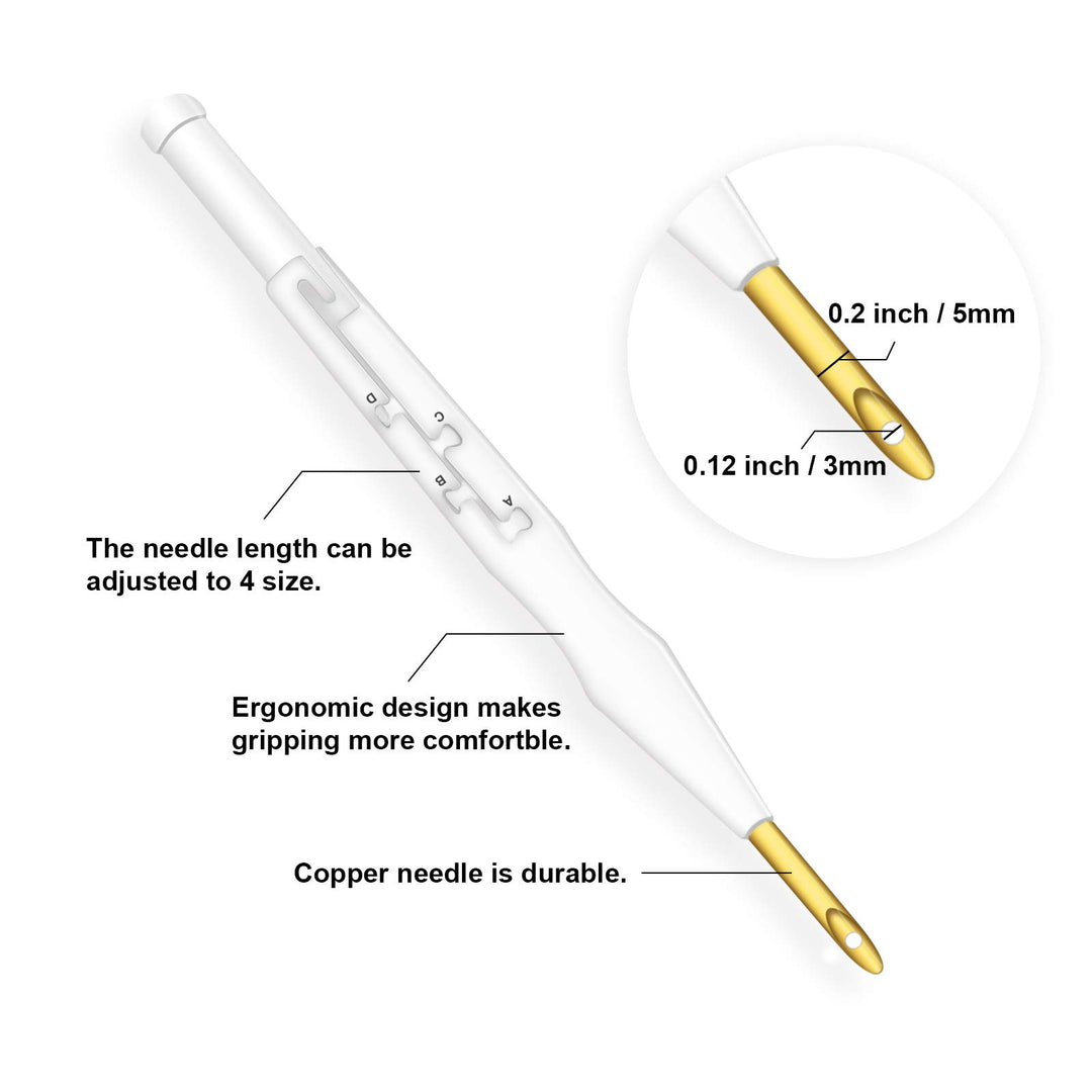 Hand U Journey Punch Needle Kit Regular Adjustable Rug Yarn Punch Needle, 8# Fine Wooden Handle Rug Making Tool,26.4 x 19.3 Inch Monk&#39;s Cloth, Needle Threader