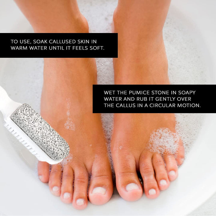 Foot Natural Bristle Brush &amp; Pumice Stone Combo - Exfoliator Pedicures Calluses Remover - Smoother Body skin, feet, elbow Scrubber for Massage SPA Sauna
