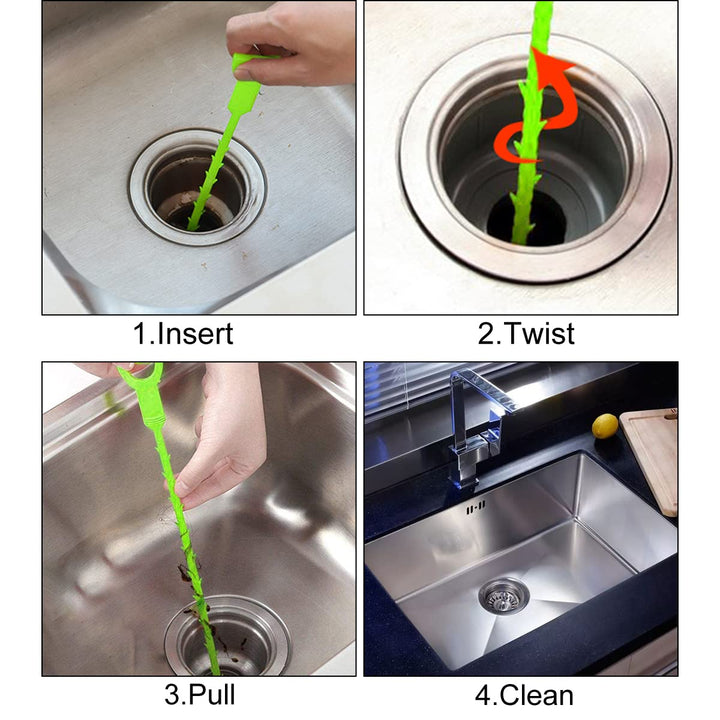 Forlivese 3 Pack 25 Inch Hair Drain Clog Remover Tool, 