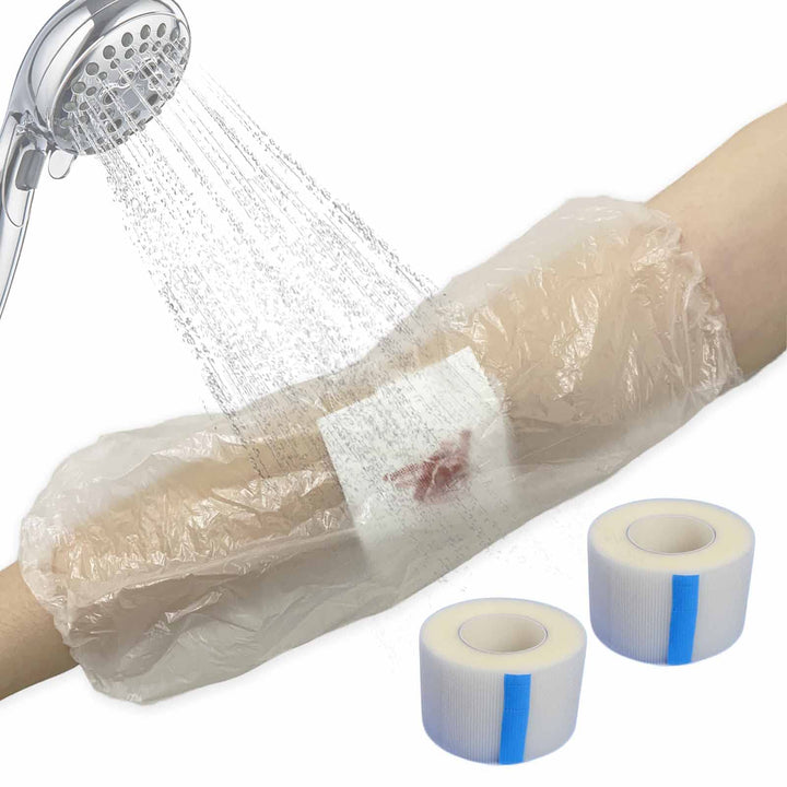 PICC Line Shower Cast Cover, Disposable Waterproof Elbow Bandage Wound Protect Sleeve, 20 Pcs, Fits Circumference: 17 - 22, 12 Long