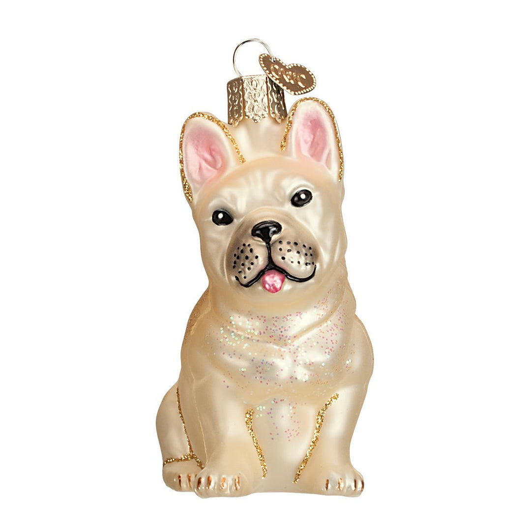 Ornaments: French Bulldog Glass Blown Ornaments for Christmas Tree (12436)